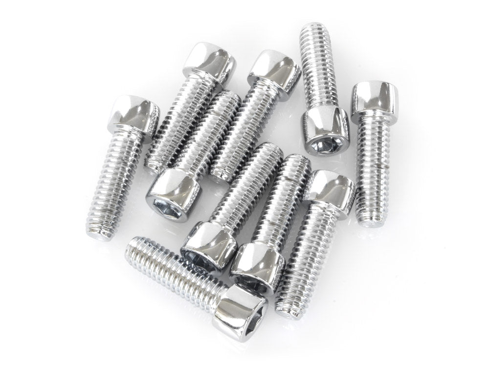 3/8-16 x 1-1/4in. UNC Polished Socket Head Allen Bolts - Chrome. Pack 10. - Colony Machine