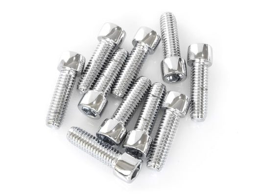 3/8-16 x 1-1/4in. UNC Polished Socket Head Allen Bolts - Chrome. Pack 10. - Colony Machine