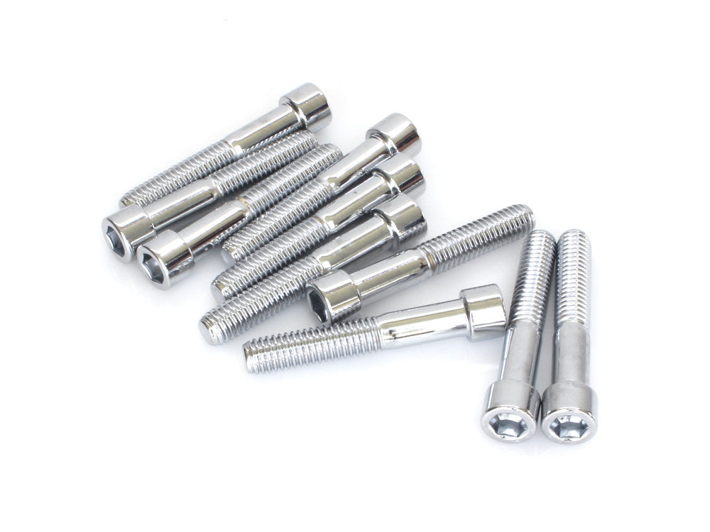 3/8-16 x 2-1/4in. UNC Polished Socket Head Allen Bolts - Chrome. Pack 10. - Colony Machine