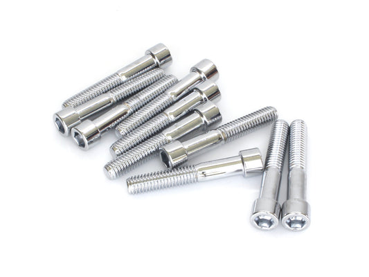 3/8-16 x 2-1/4in. UNC Polished Socket Head Allen Bolts - Chrome. Pack 10. - Colony Machine