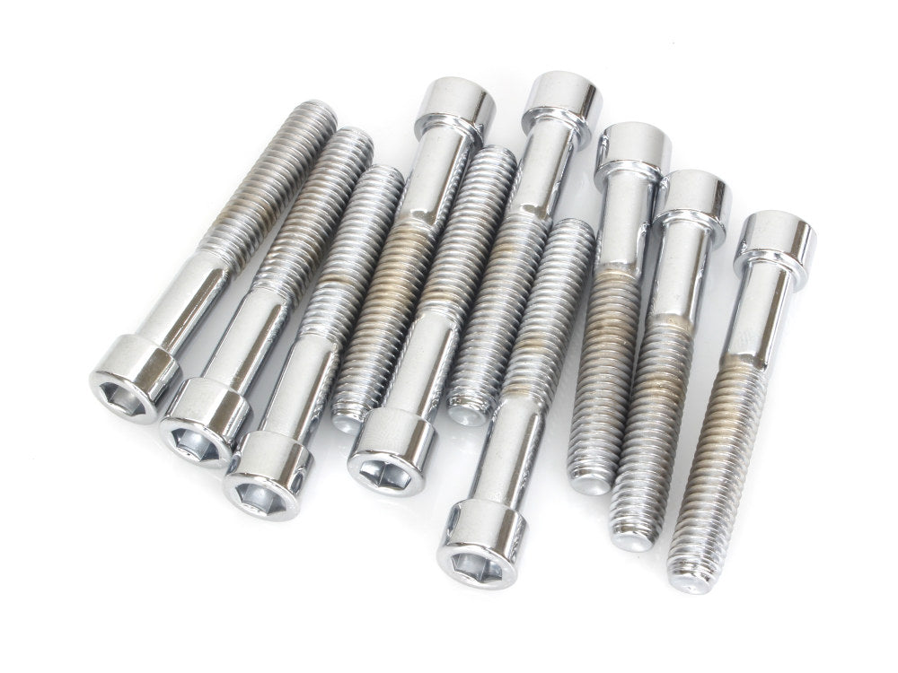 3/8-16 x 2-1/2in. UNC Polished Socket Head Allen Bolts - Chrome. Pack 10. - Colony Machine