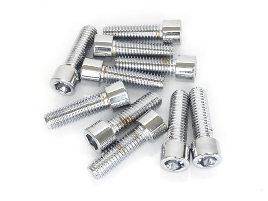 7/16-14 x 1-1/2in. UNC Polished Socket Head Allen Bolts - Chrome. Pack 10. - Colony Machine