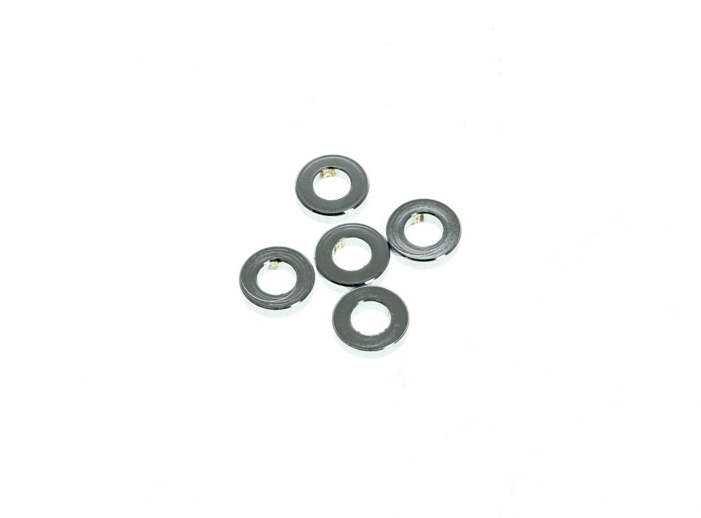1/4in. ID x 1/8in. Wide Steel Spacers - Chrome. Pack 5. - Colony Machine