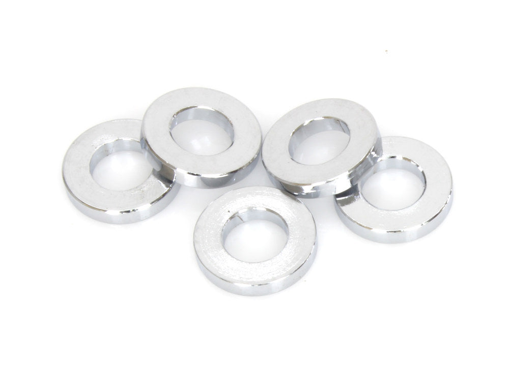 3/8in. ID x 1/8in. Wide Steel Spacers - Chrome. Pack 5. - Colony Machine