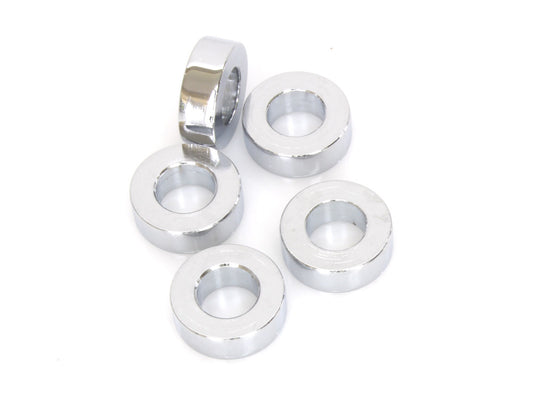 3/8in. ID x 1/4in. Wide Steel Spacers - Chrome. Pack 5. - Colony Machine