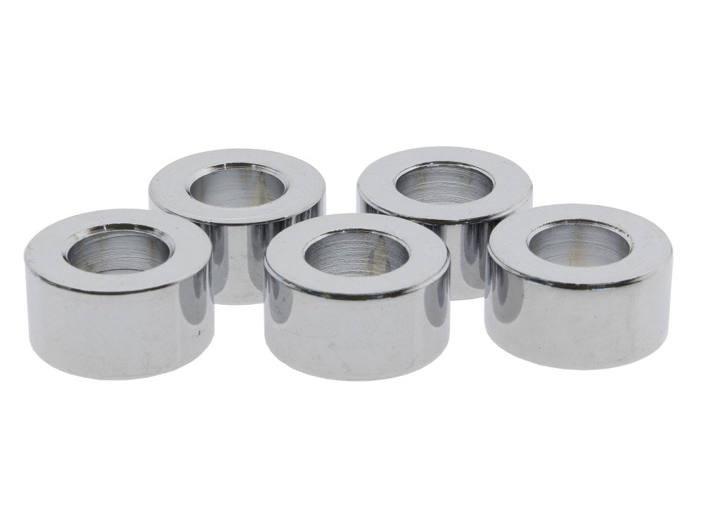3/8in. ID x 3/8in. Wide Steel Spacers - Chrome. Pack 5. - Colony Machine
