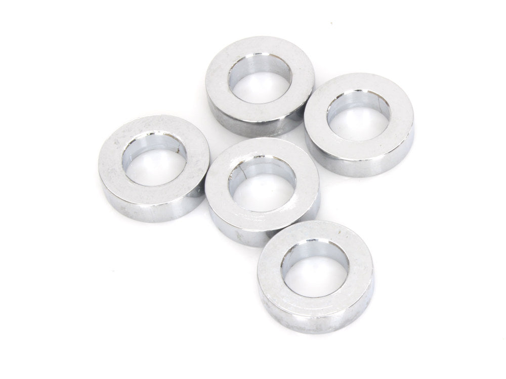 1/2in. ID x 1/4in. Wide Steel Spacers - Chrome. Pack 5. - Colony Machine