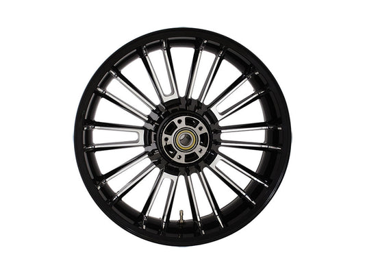 18in. x 5.50in. wide Atlantic 3D Wheel with Rear Hub - Black Cut. Fits Touring 2009up with ABS - Coastal Moto