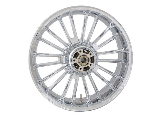 18in. x 5.50in. wide Atlantic 3D Wheel with Rear Hub - Chrome. Fits Touring 2009up with ABS - Coastal Moto