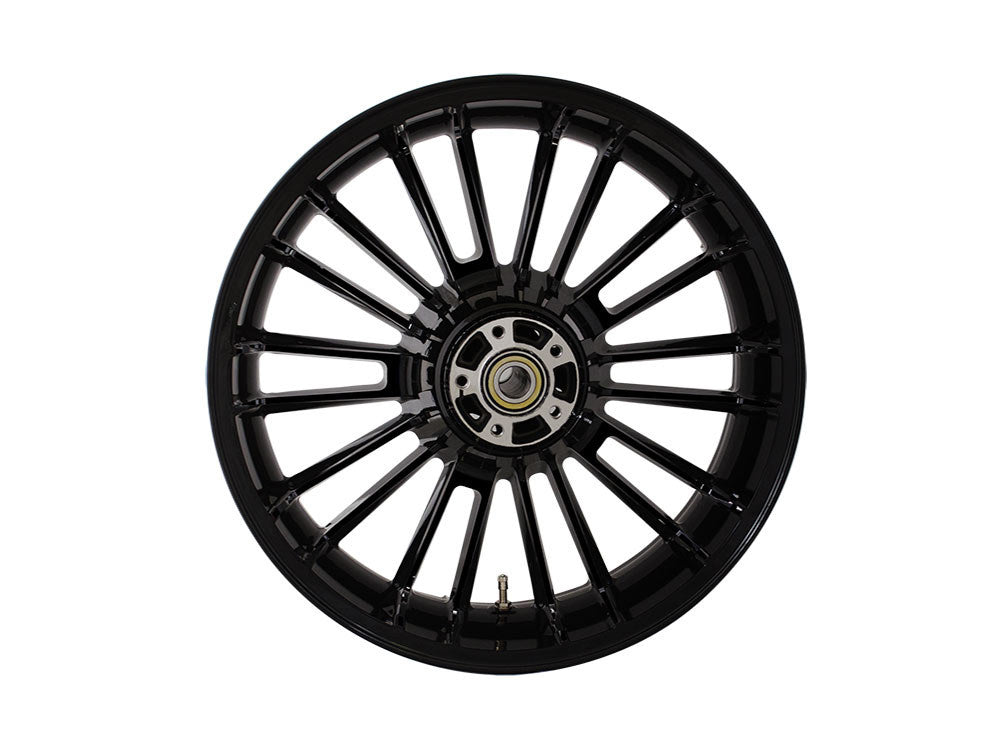 18in. x 5.50in. wide Atlantic 3D Wheel with Rear Hub - Gloss Black. Fits Touring 2009up with ABS - Coastal Moto