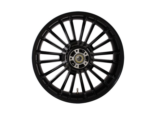 18in. x 5.50in. wide Atlantic 3D Wheel with Rear Hub - Gloss Black. Fits Touring 2009up with ABS - Coastal Moto