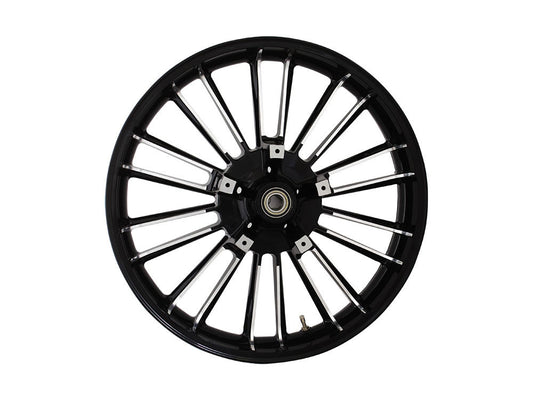 21in. x 3.50in. wide Atlantic 3D Wheel with Front Hub - Black Cut. Fits Touring 2008up with ABS - Coastal Moto