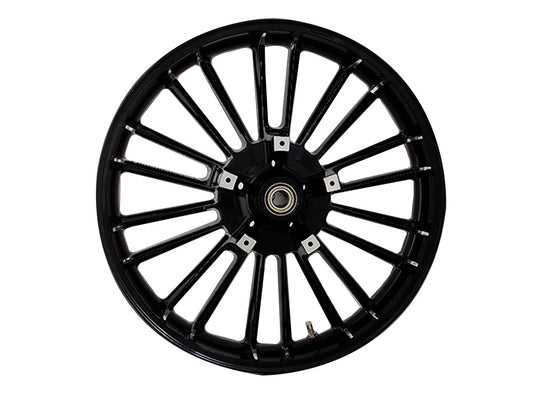 21in. x 3.50in. wide Atlantic 3D Wheel with Front Hub - Gloss Black. Fits Touring 2008up with ABS - Coastal Moto