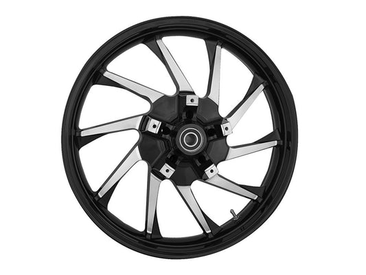 21in. x 3.50in. wide Hurricane 3D Wheel with Front Hub - Black Cut. Fits Touring 2008up with ABS - Coastal Moto