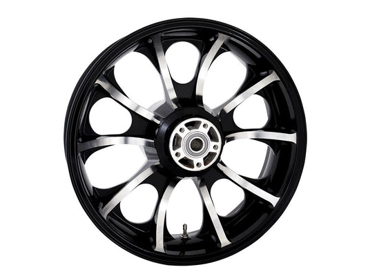 18in. x 5.50in. wide Largo 3D Wheel with Rear Hub - Black Cut. Fits Touring 2009up with ABS - Coastal Moto