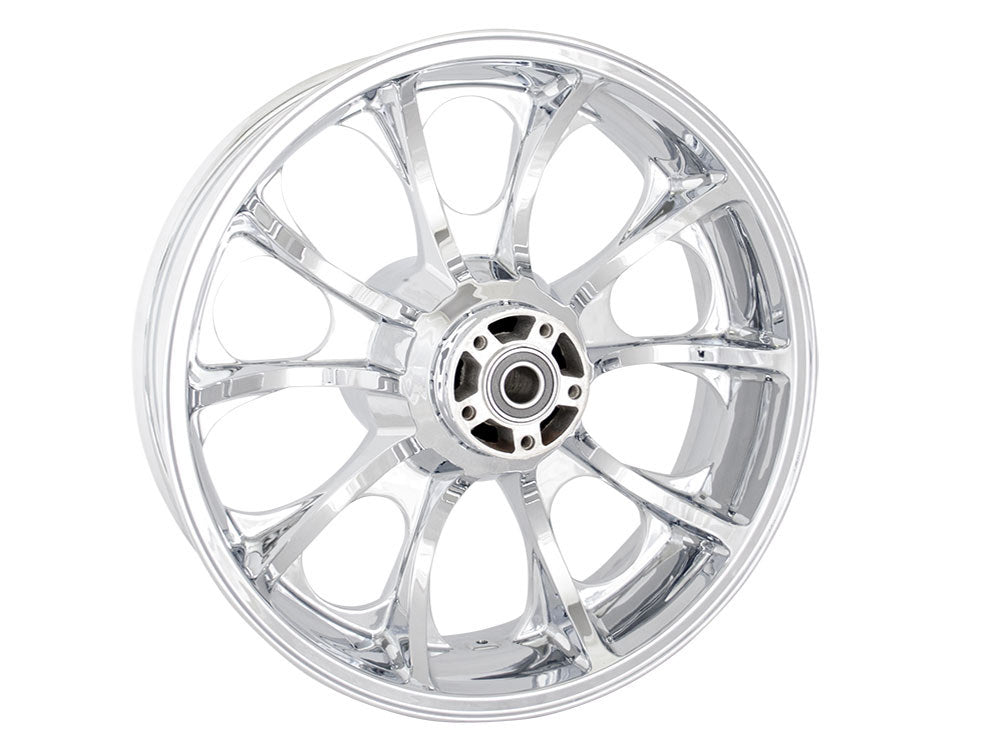 18in. x 5.50in. wide Largo 3D Wheel with Rear Hub - Chrome. Fits Touring 2009up with ABS - Coastal Moto