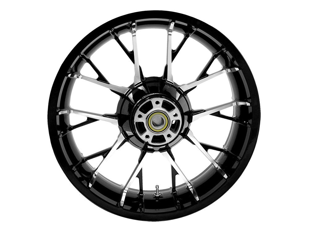 18in. x 5.50in. wide Marlin 3D Wheel with Rear Hub - Black Cut. Fits Touring 2009up with ABS - Coastal Moto