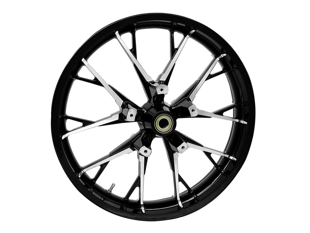 21in. x 3.50in. wide Marlin 3D Wheel with Front Hub - Black Cut. Fits Touring 2008up with ABS - Coastal Moto