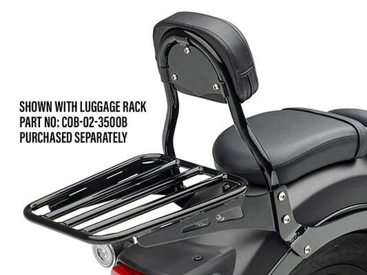 Round Sissy Bar Kit - Black. Fits Honda CMX / Rebel 500cc 2017up - Cobra Exhaust