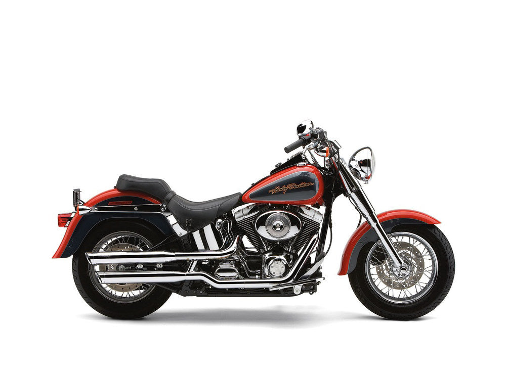 Slash Cut Mufflers - Chrome. Suits Softail Standard and Heritage Classic 2000-2006. - Cobra Exhaust