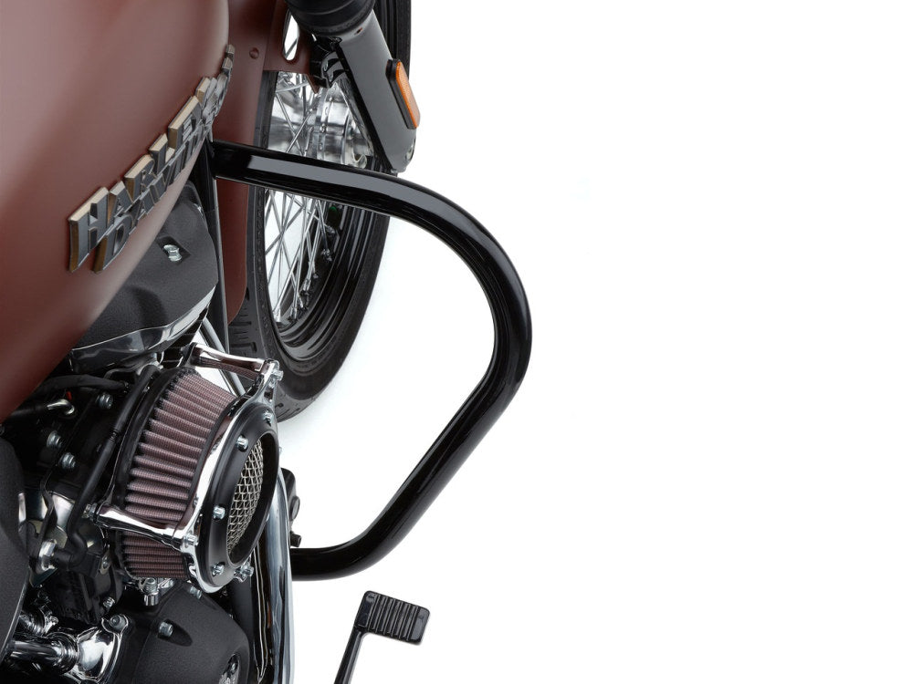 Engine Guard Freeway Bar - Black. Fits Softail Street Bob & Low Rider 2018up & Standard 2020up. - Cobra Exhaust