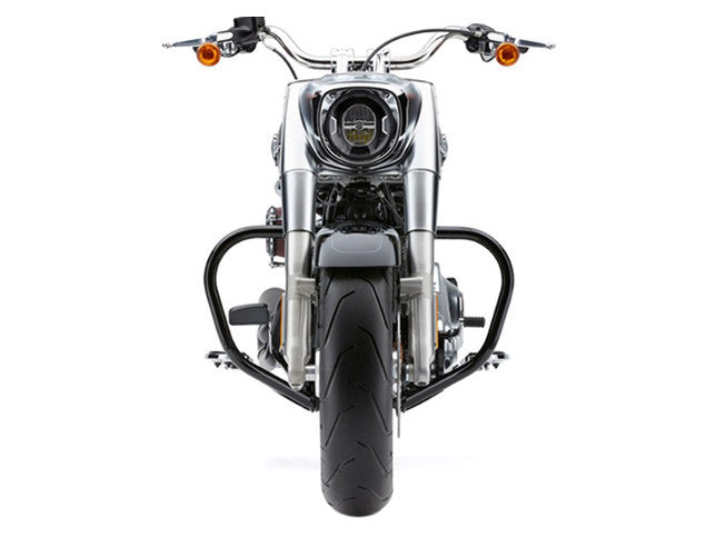 Engine Guard Freeway Bar - Black. Fits Softail Slim, Fat Bob, Deluxe, Sport Glide, Fat Boy, Heritage & Breakout 2018up. - Cobra Exhaust