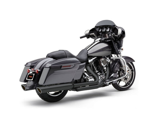 4in. 909 Back Slash Slip-On Mufflers - Black. Fits Touring 2017up. - Cobra Exhaust