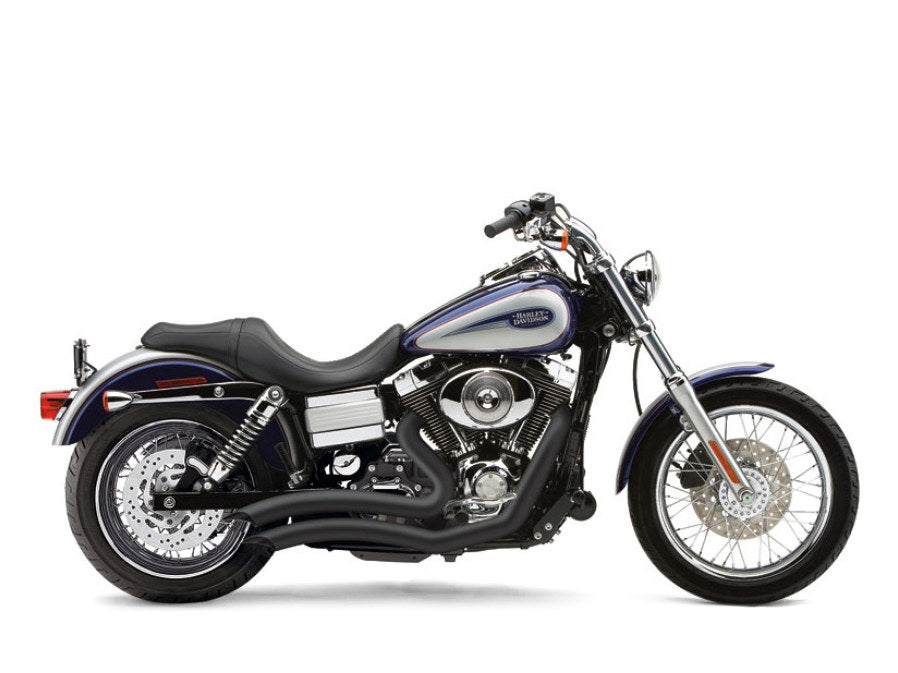 Speedster Short Swept Exhaust - Black. Fit Dyna 2006-2017. - Cobra Exhaust