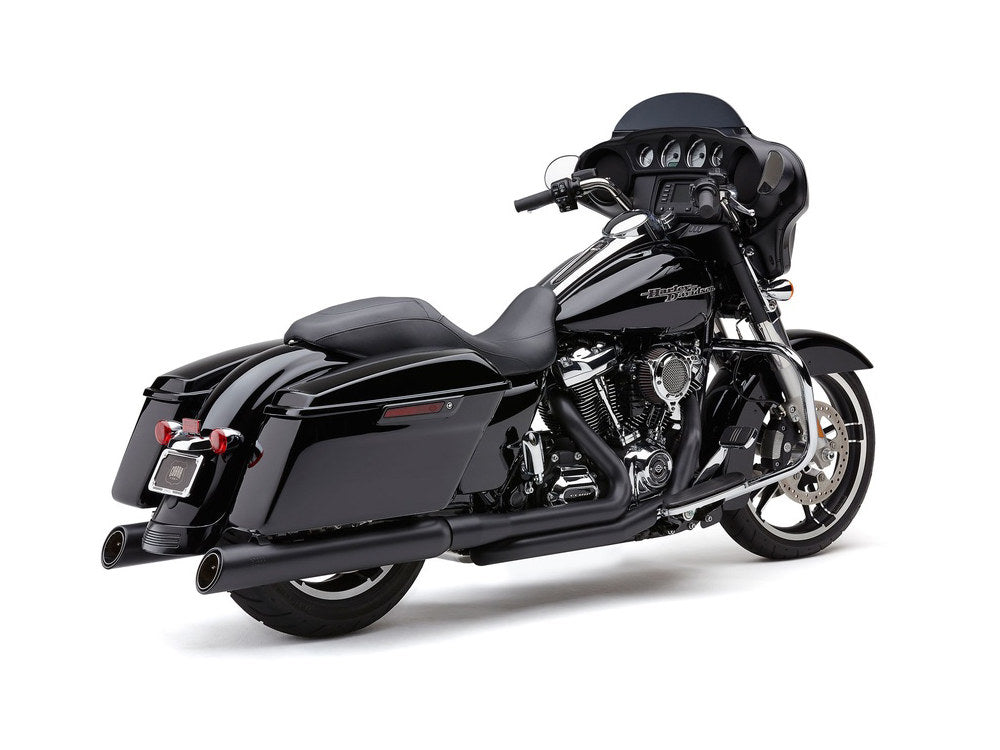 True Dual Right Side Tuck & Under Headers - Black. Fits Touring 2017up. - Cobra Exhaust