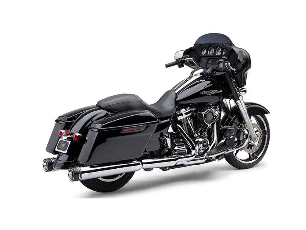 4-1/2in. Gen 2 Neighbor Hater Slip-On Mufflers - Chrome with Black End Caps. Fits Touring 2017up. - Cobra Exhaust