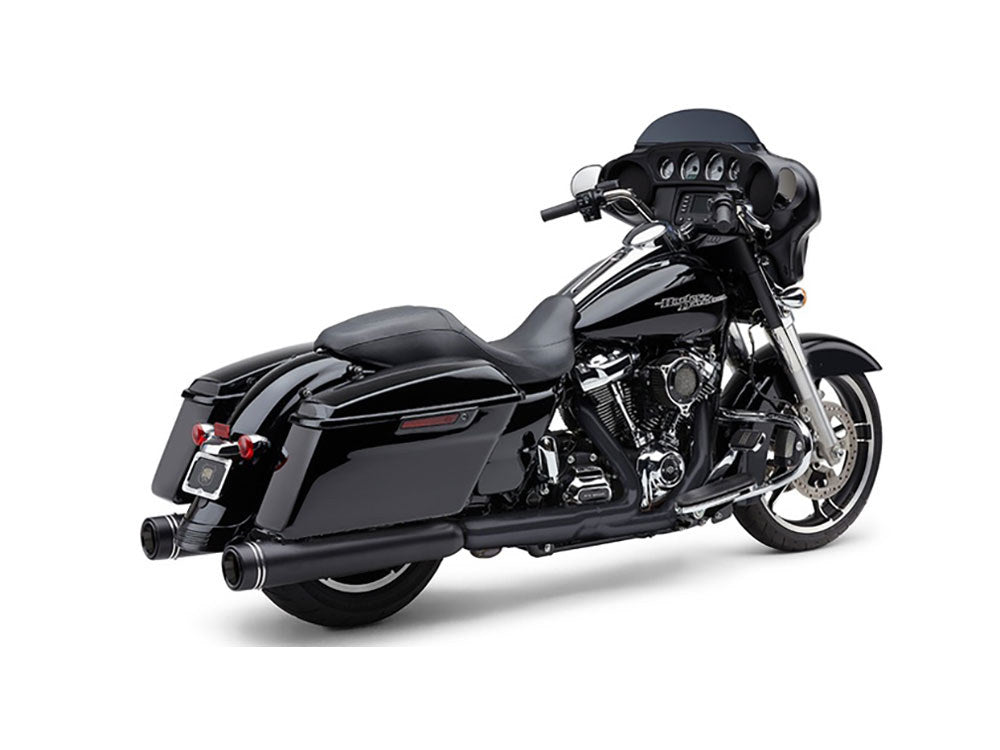 4-1/2in. Gen 2 Neighbor Hater Slip-On Mufflers - Black with Black End Caps. Fits Touring 2017up. - Cobra Exhaust