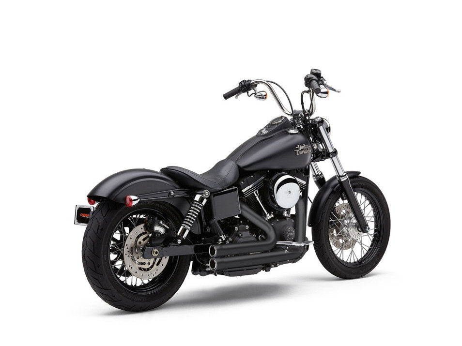Speedster 909 Exhaust - Black. Fits Dyna 2006-2017. - Cobra Exhaust