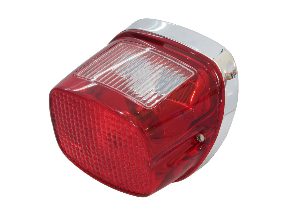 Taillight with Red Lens. Fits most Big Twin & Sportster 1973-1998. - Chris Products