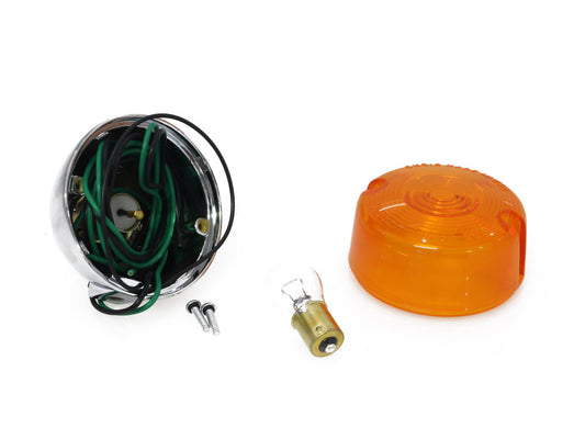 Turn Signal with Threaded Body & Separate Wiring Hole. Fits FX Softail, Sportster & Dyna 1986-2001. - Chris Products