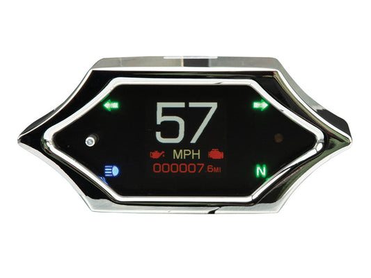 4-1/2in. x 2in. Spike KPH Speedometer - Chrome - Dakota Digital