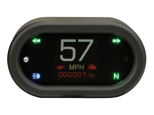 3-1/2in. x 2in. Classic KPH Speedometer - Black - Dakota Digital