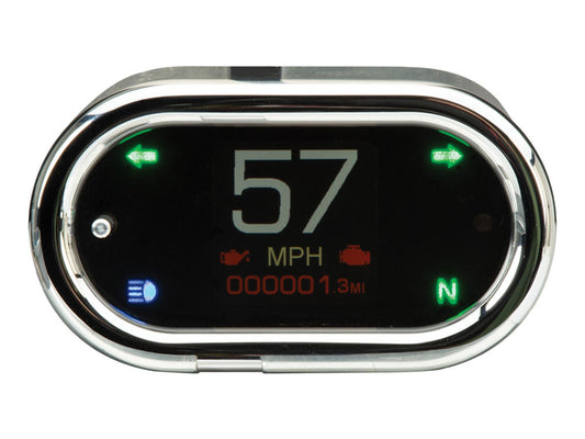 3-1/2in. x 2in. Classic KPH Speedometer - Chrome - Dakota Digital