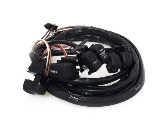60in. Handlebar Wiring Harness with Black Switches. Fits Softail 1996-2010, Dyna 1996-2011 & Sportster 1996-2013. - Daytona Japan