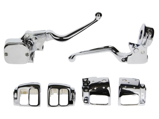 Handlebar Control Kit - Chrome. Fits Most Dual Disc Big Twin & Sportster 1996-2011. - Daytona Japan