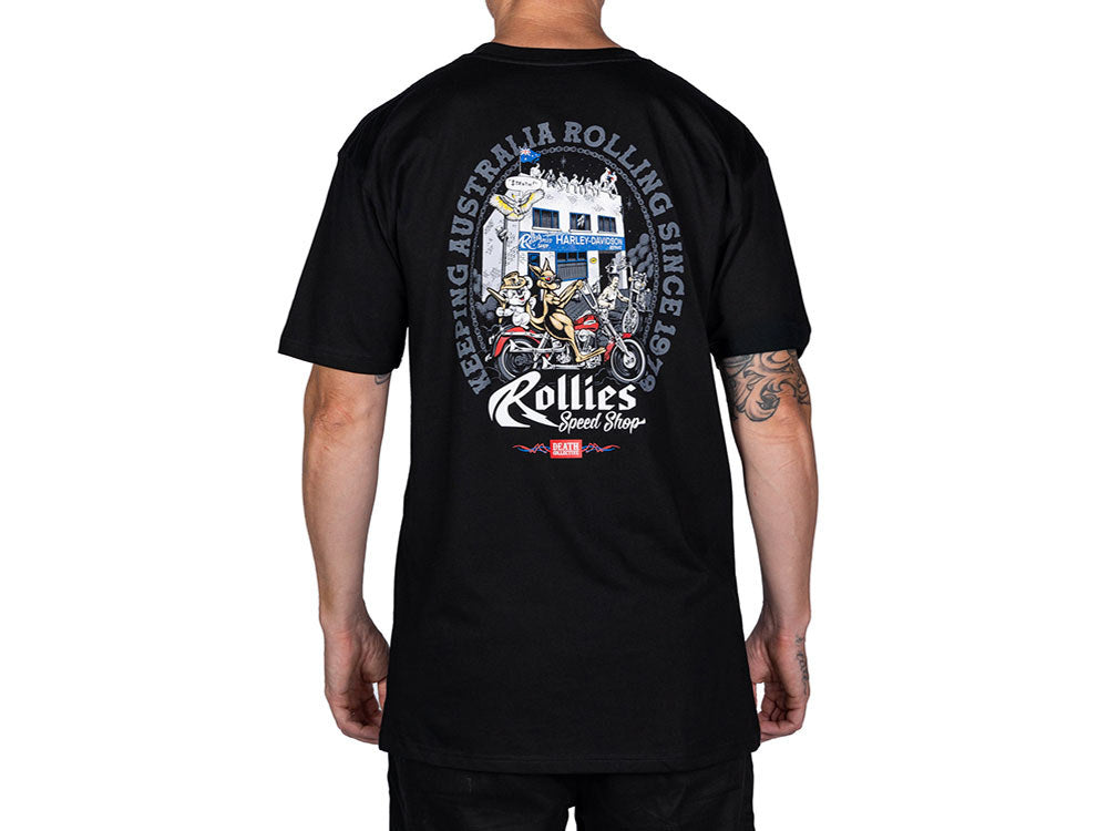 Death Collective Rollies Australia Day T-Shirt - Black. 3-XL - Death Collective