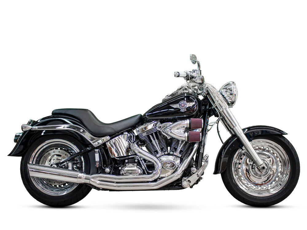 Boarzilla 2-into-1 Exhaust - Chrome. Fits Softail 1986-2017. - D&D Exhaust
