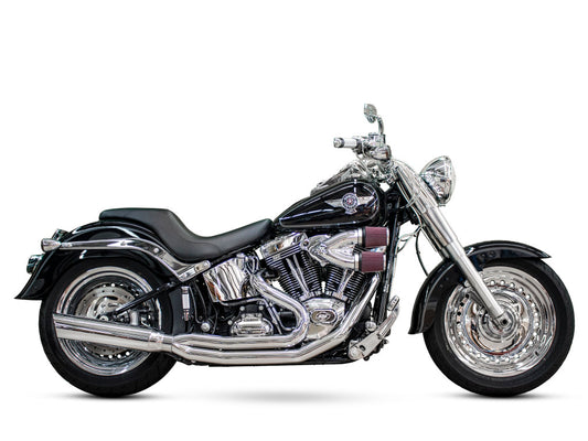 Boarzilla 2-into-1 Exhaust - Chrome. Fits Softail 1986-2017. - D&D Exhaust