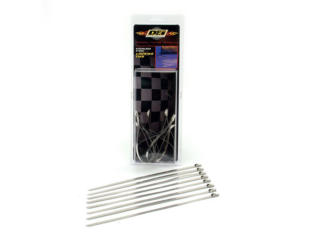 8in. Stainless Steel Locking Ties - Pack 8 - Design Engineering Inc