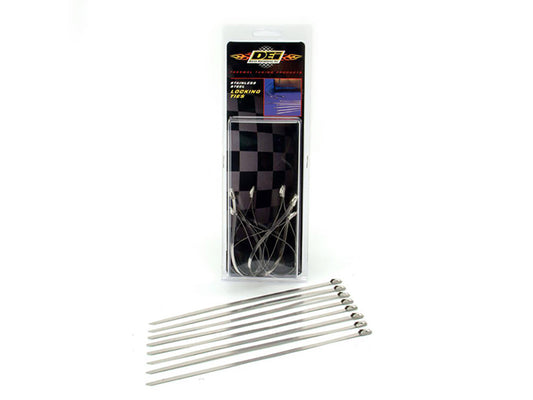 8in. Stainless Steel Locking Ties - Pack 8 - Design Engineering Inc