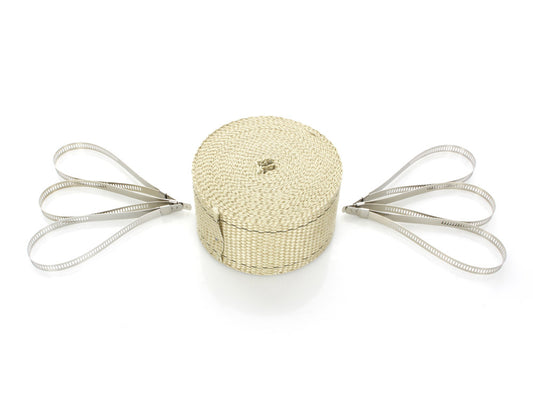 Tan Heat Wrap. 2in. Wide x 25 Foot Roll with Locking Ties. - Design Engineering Inc