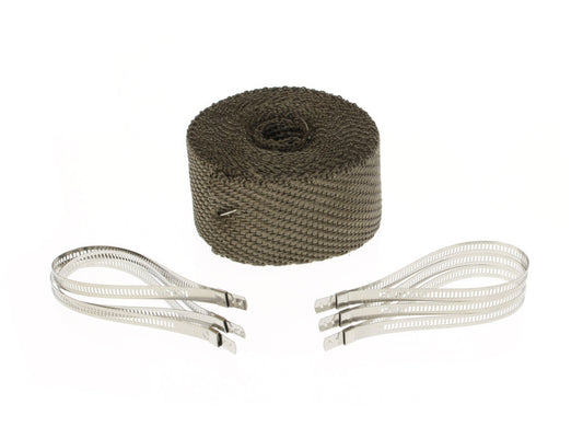 Titanium Heat Wrap. 2in. Wide x 25 Foot Roll with Locking Ties. - Design Engineering Inc