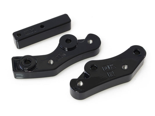 Front Floorboard Relocation Brackets - Black. Fits FL Softail 2018up. - Custom DK Products