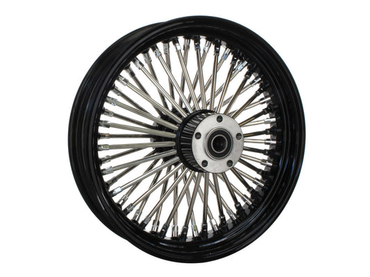 16in. x 3.5in. Mammoth Fat Spoke Rear Wheel - Gloss Black & Chrome. Fits Softail 2000-2007, Dyna 2000-2005, Sportster 2000-2004 & Touring 2000-2001. - DNA Specialty