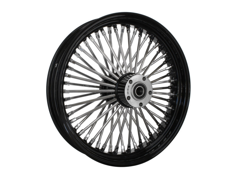 18in. x 3.5in. Mammoth Fat Spoke Rear Wheel - Gloss Black & Chrome. Fits Softail 2011up. - DNA Specialty