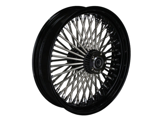 18in. x 4.25in. Mammoth Fat Spoke Rear Wheel - Gloss Black & Chrome. Fits Dyna 2012-2017 & Sportster 2014-2021. - DNA Specialty